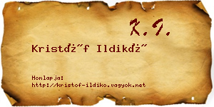 Kristóf Ildikó névjegykártya