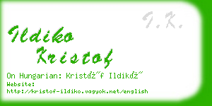 ildiko kristof business card